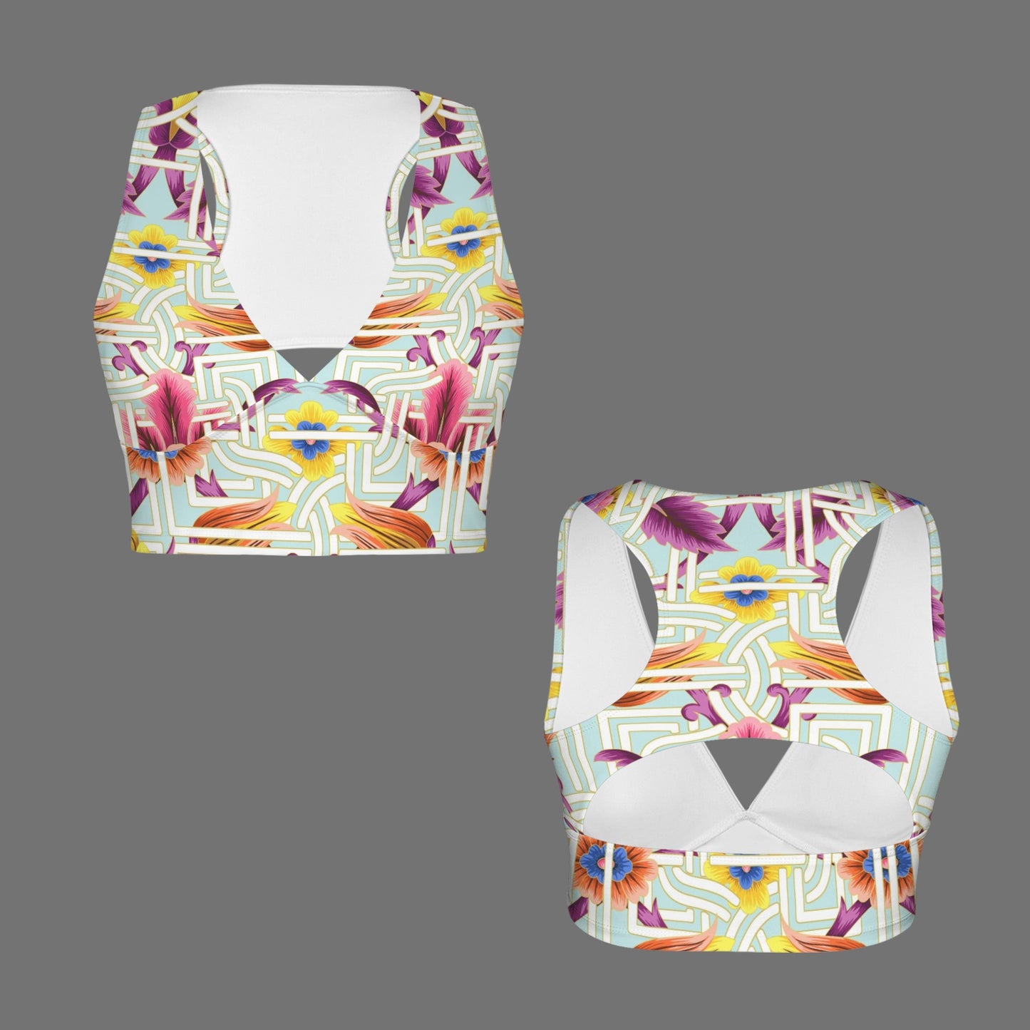 Tropical Semetry Sports Bra