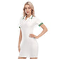 China White Women's Polo Collar Dress