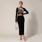 Up in Smoke Women's High Neck Skirt Set With Thumb Hole