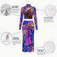 Basquiat Women's High Neck Skirt Set With Thumb Hole