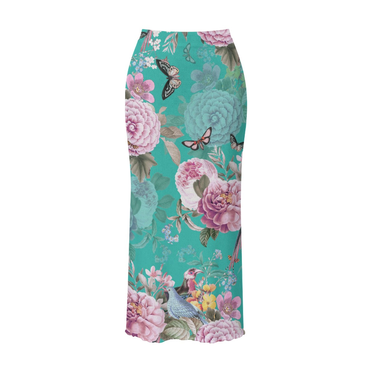Fleur Women's High Neck Skirt Set With Thumb Hole