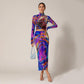 Basquiat Women's High Neck Skirt Set With Thumb Hole