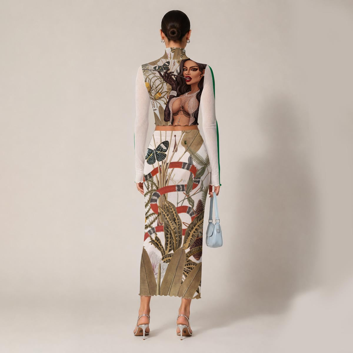 Siren Song High Neck Skirt Set With Thumb Hole
