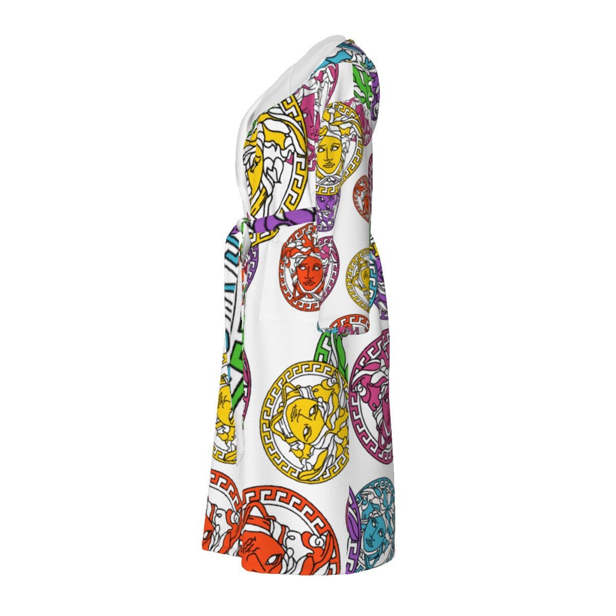 Medusa Multi Head Unisex Flannel Hooded bathrobe