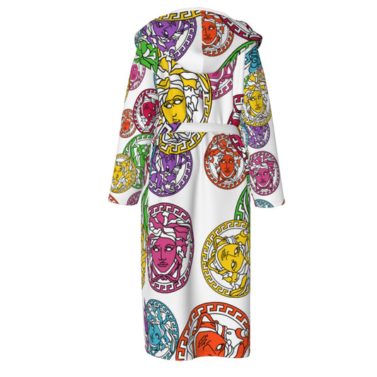 Medusa Multi Head Unisex Flannel Hooded bathrobe