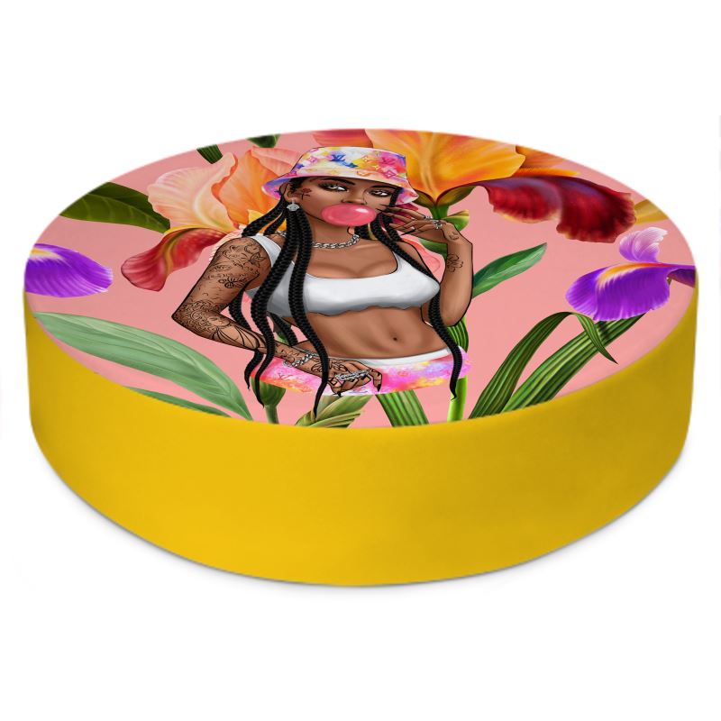 Aroung the Way Girl Round Floor Cushions