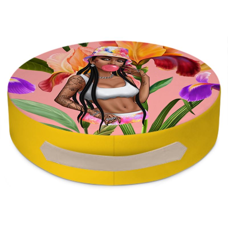 Aroung the Way Girl Round Floor Cushions