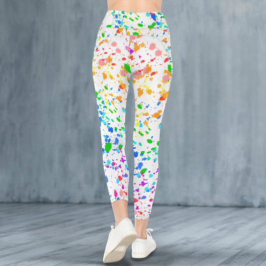 Rainbow Splatter Legging With Pocket